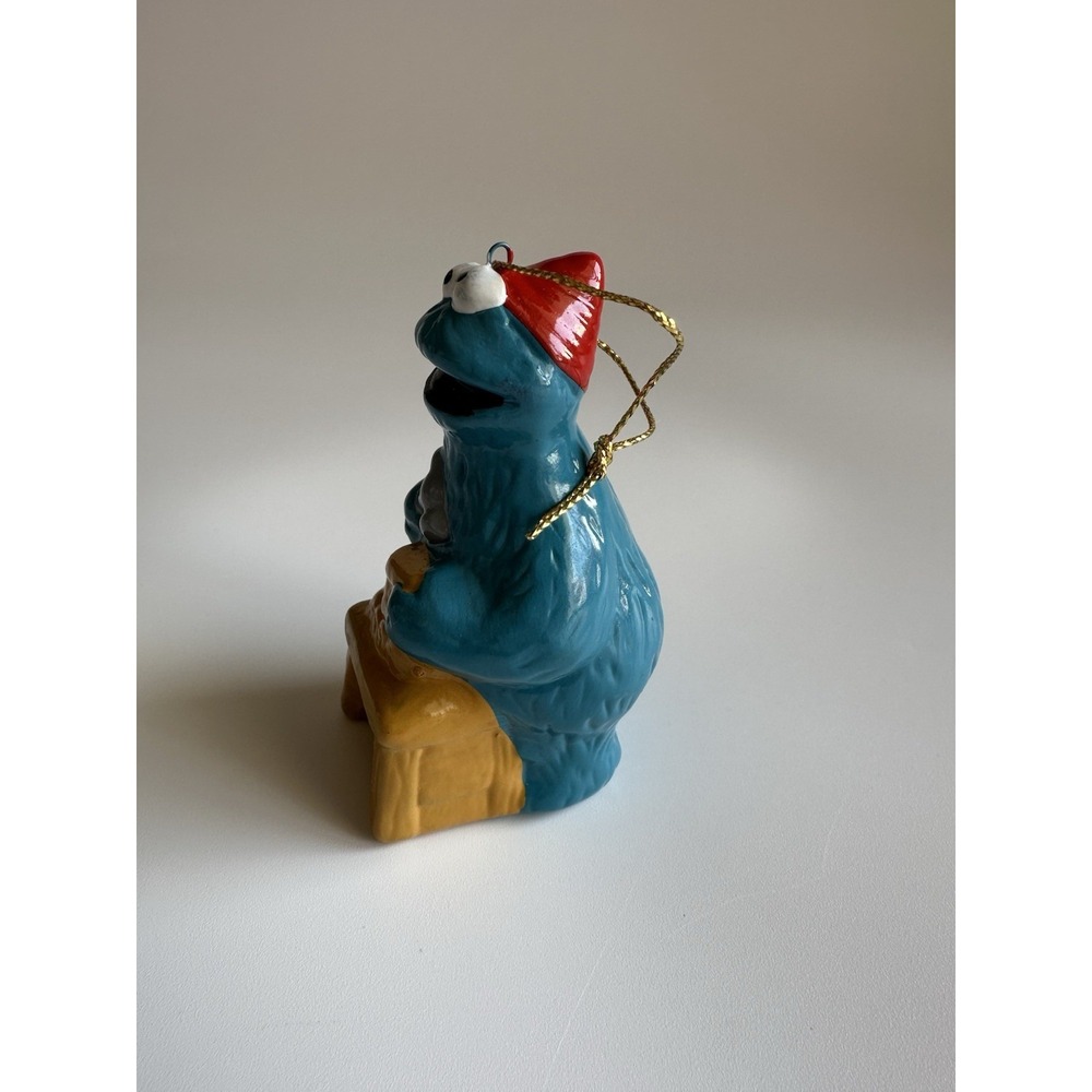 Vintage Sesame Street Cookie Monster Elf Toy Ornament Muppets 1980s Christmas - Picture 2 of 5